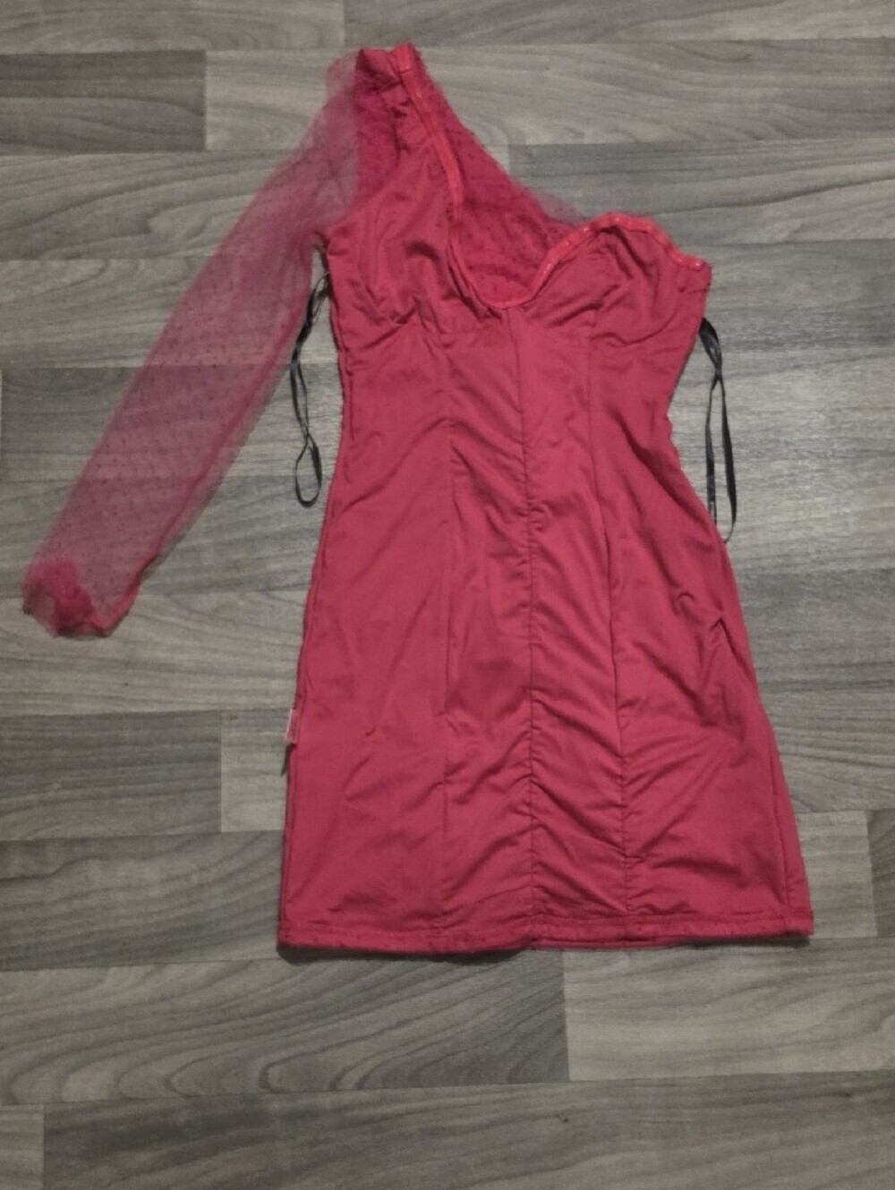 MAJORELLE Hot Pink One-Shoulder Ruffle Mini Dress - Picture 7 of 11